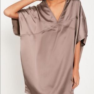 MISSGUIDED panelled oversized satin dress